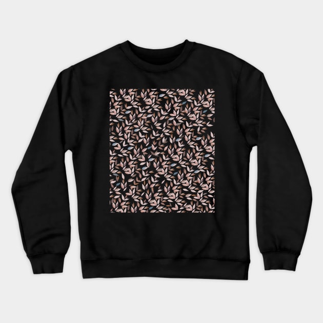 Small pattern of leaves with purple background Crewneck Sweatshirt by Slownessi